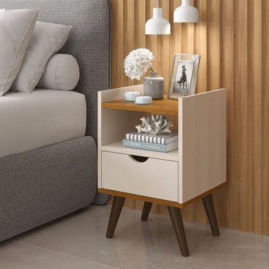 VELADOR MODERNO NADESHIKO BLANCO Y MARRÓN RYR MUEBLES