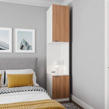 VELADOR ESTANTE KISHIKA BLANCO Y MARRÓN RYR MUEBLES