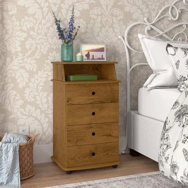 VELADOR MODERNO KEDARUI MARRÓN 4 CAJONES RYR MUEBLES