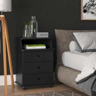 VELADOR MODERNO KEDARUI NEGRO 3 CAJONES RYR MUEBLES
