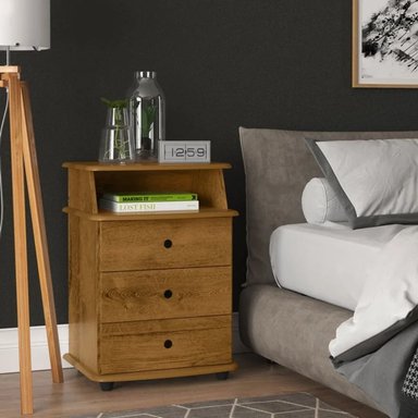 VELADOR MODERNO KEDARUI MARRÓN 3 CAJONES RYR MUEBLES