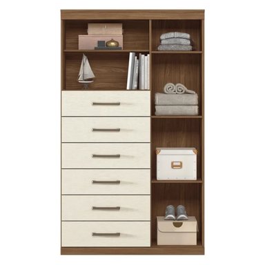 CÓMODA MODERNA EIRA MARRÓN Y BLANCO RYR MUEBLES - 2