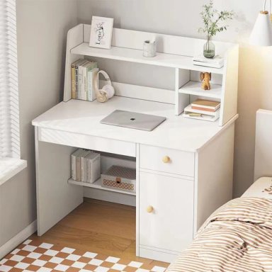 ESCRITORIO MODERNO CON ESTANTES LORENA BLACO RYR MUEBLES