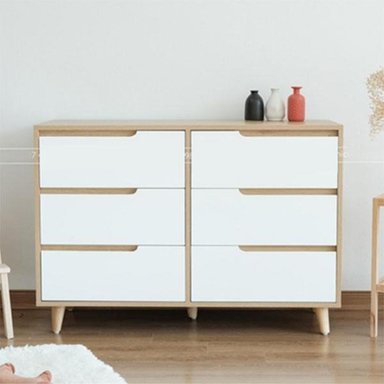 CÓMODA MODERNA ALMA 6 CAJONES RYR MUEBLES