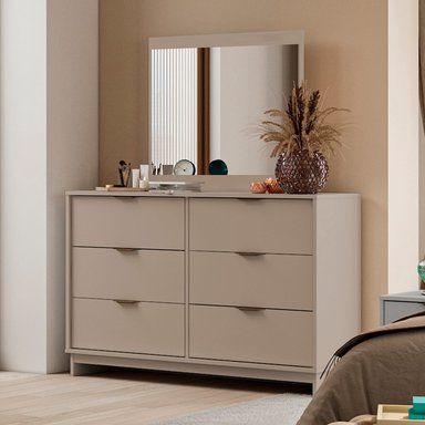 CÓMODA MODERNA CON ESPEJO MAGGIE CAPRI RYR MUEBLES