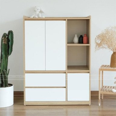 CÓMODA MODERNA RAQUEL MARRÓN CLARO/BLANCO RYR MUEBLES
