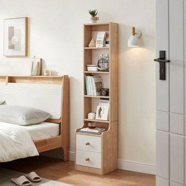 ESTANTE MODERNO NAKAGI BLANCO Y MARRÓN RYR MUEBLES - 1