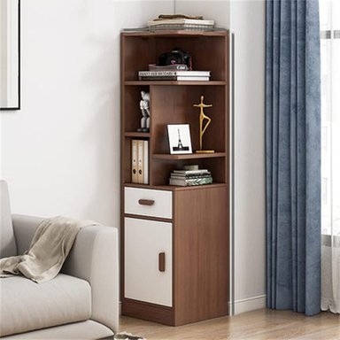 ESTANTE MODERNO AASHI MARRÓN Y BLANCO RYR MUEBLES