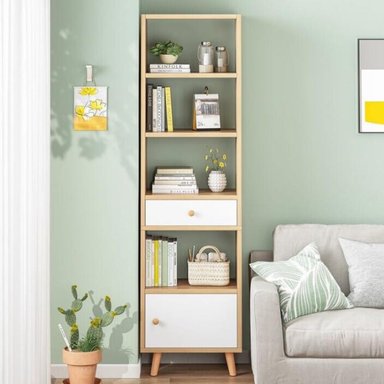 ESTANTE MODERNO YAMAME BLANCO Y MARRÓN RYR MUEBLES