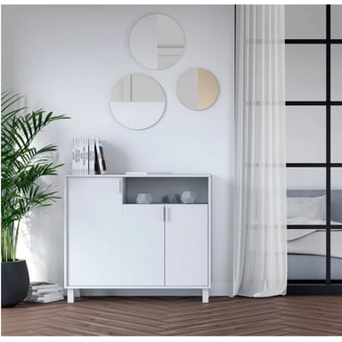 ZAPATERA RECIBIDOR SARA 3 PUERTAS BLANCO RYR MUEBLES - 1