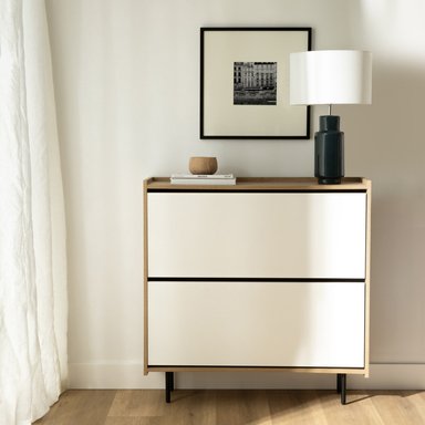 ZAPATERA MODERNA VILMA MARRÓN CLARO/BLANCO RYR MUEBLES