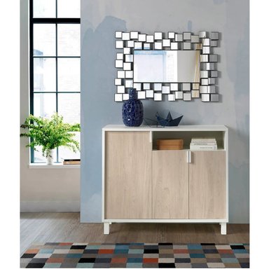 ZAPATERA RECIBIDOR SARA 3 PUERTAS ROBLE/BLANCO RYR MUEBLES