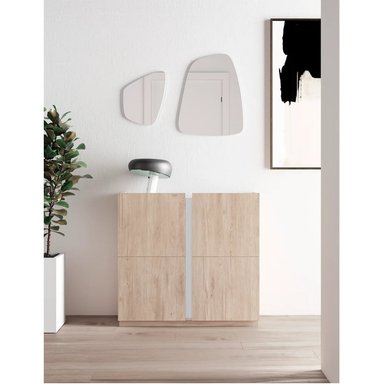 ZAPATERA RECIBIDOR MODERNO GODOY ROBLE/BLANCO RYR MUEBLES