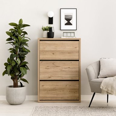 ZAPATERA MODERNA CLASSY MARRÓN CLARO RYR MUEBLES