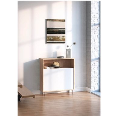 ZAPATERA RECIBIDOR CARA ROBLE/BLANCO RYR MUEBLES