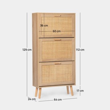 ZAPATERA MODERNA BENTON MARRÓN CLARO RYR MUEBLES - 4