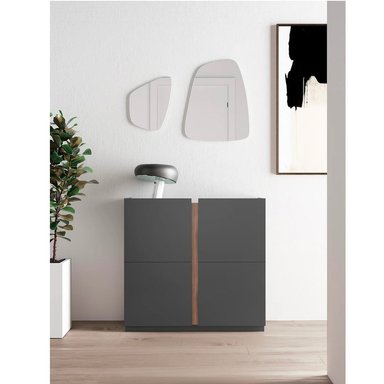 ZAPATERA RECIBIDOR MODERNO GODOY NEGRO/MARRÓN RYR MUEBLES