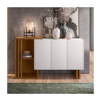 APARADOR MODERNO TOJO BLANCO Y MARRÓN RYR MUEBLES