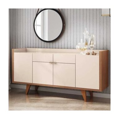 APARADOR MODERNO OGURI BLANCO Y MARRÓN RYR MUEBLES