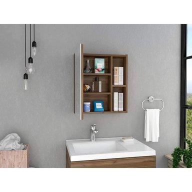 GABINETE MUEBLE DE BAÑO JULIA 1 PUERTA Y ESPEJO RYR MUEBLES - 2