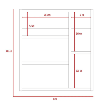 GABINETE MUEBLE DE BAÑO JULIA 1 PUERTA Y ESPEJO RYR MUEBLES - 4