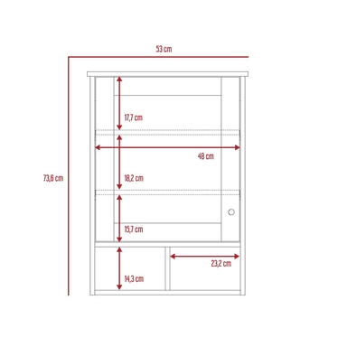 GABINETE MUEBLE DE BAÑO CATALEYA BLANCO 1 PUERTA Y ESPEJO RYR MUEBLES - 5