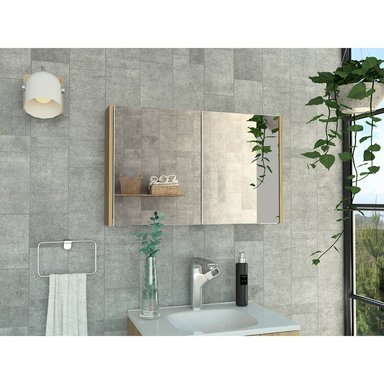 GABINETE MUEBLE DE BAÑO ALESSANDRA DUNA 2 PUERTAS Y ESPEJO RYR MUEBLES