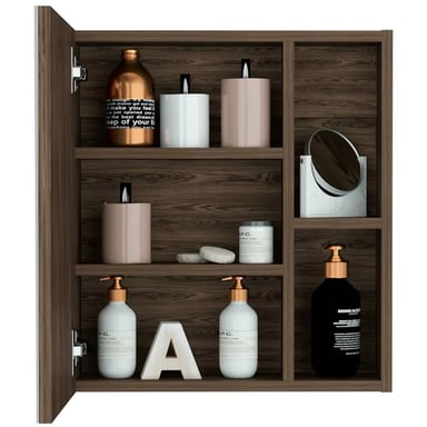 GABINETE MUEBLE DE BAÑO CORINA MILAN 1 PUERTA Y ESPEJO RYR MUEBLES - 2