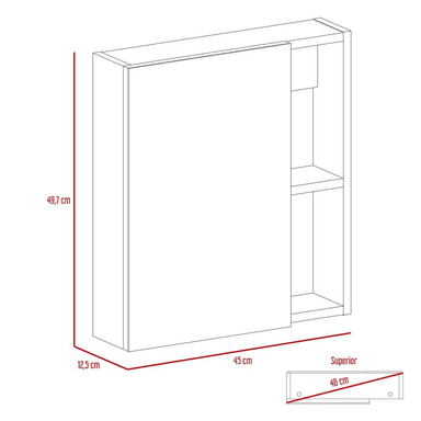 GABINETE MUEBLE DE BAÑO CORINA MILAN 1 PUERTA Y ESPEJO RYR MUEBLES - 3