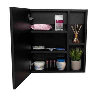 GABINETE MUEBLE DE BAÑO DACIA WENGUE 1 PUERTA Y ESPEJO RYR MUEBLES - 3