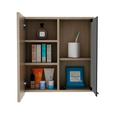 GABINETE MUEBLE DE BAÑO IRIS ROVERE 2 PUERTAS Y ESPEJO RYR MUEBLES - 3
