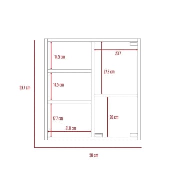 GABINETE MUEBLE DE BAÑO IRIS ROVERE 2 PUERTAS Y ESPEJO RYR MUEBLES - 5