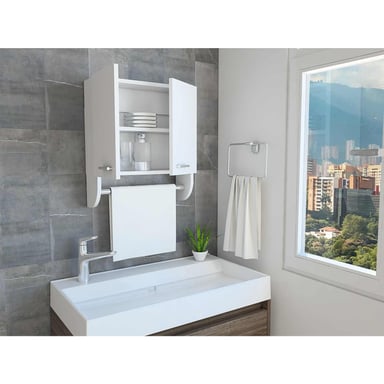 GABINETE MUEBLE DE BAÑO PAULA BLANCO 2 PUERTAS Y ESPEJO RYR MUEBLES - 2