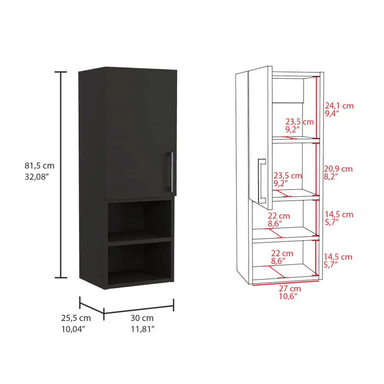 GABINETE MUEBLE DE BAÑO DAMARIS WENGUE 1 PUERTA RYR MUEBLES - 4