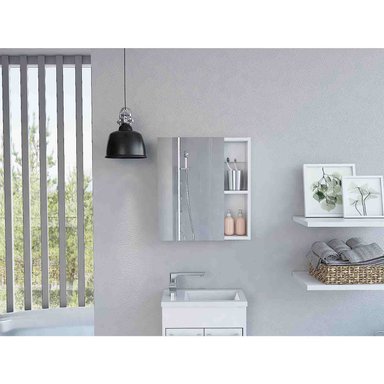 GABINETE MUEBLE DE BAÑO AMAYA BLANCO 1 PUERTA Y ESPEJO RYR MUEBLES