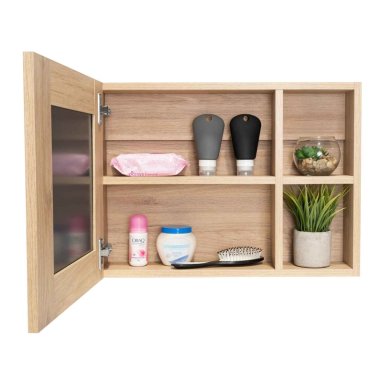 GABINETE MUEBLE DE BAÑO AITANA ROVERE 1 PUERTA Y ESPEJO RYR MUEBLES - 3