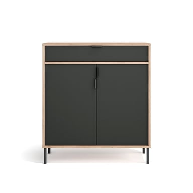 ZAPATERA RECIBIDOR NORDICO ISEUL ROVERE/NEGRO RYR MUEBLES - 3
