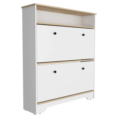 ZAPATERA MODERNA BAEK 2 PUERTAS BLANCO RYR MUEBLES
