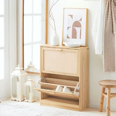 ZAPATERA NORDICA MINJI 2 PUERTAS NATURAL RYR MUEBLES