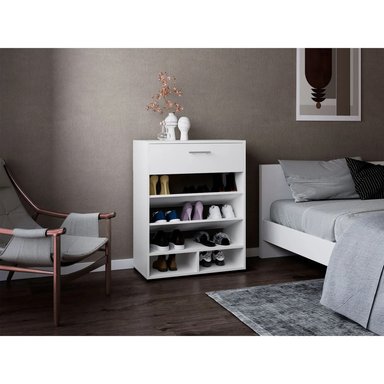 ZAPATERA MODERNA MOON BLANCO 1 CAJÓN RYR MUEBLES - 1