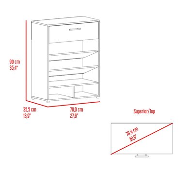 ZAPATERA MODERNA MOON BLANCO 1 CAJÓN RYR MUEBLES - 5