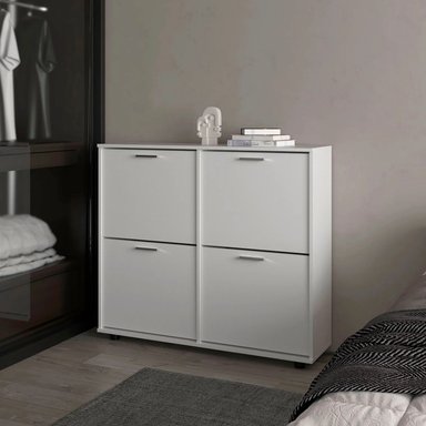 ZAPATERA MODERNA JOON 4 PUERTAS BLANCO RYR MUEBLES