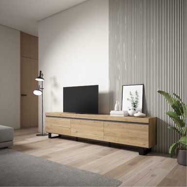 MUEBLE PARA TV ESTILO INDUSTRIAL MINSÚ 3 PUERTAS RYR MUEBLES