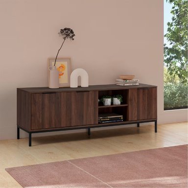 MUEBLE PARA TV MODERNA MALY MARRÓN 3 PUERTAS RYR MUEBLES