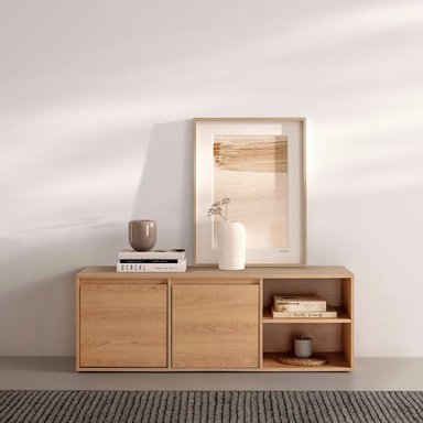MUEBLE PARA TV MODERNA FLORI 2 PUERTAS CON COMPARTIMIENTOS RYR MUEBLES