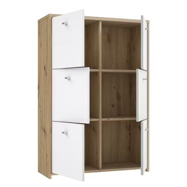 COMODA MODERNA AKIHIRO BLANCO Y MARRÓN RYR MUEBLES - 2