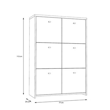 COMODA MODERNA AKIHIRO BLANCO Y MARRÓN RYR MUEBLES - 3