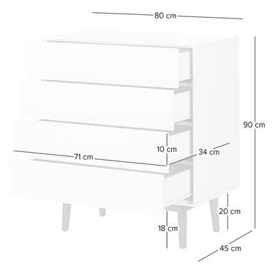 COMODA MODERNA SAKURAKO NEGRO RYR MUEBLES - 3