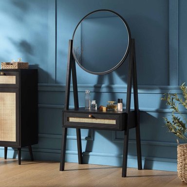 TOCADOR VINTAGE KIKUNOI NEGRO RYR MUEBLES - 1