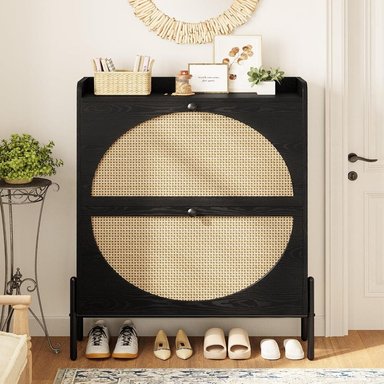 ZAPATERA VINTAGE SEIHA NEGRO RYR MUEBLES